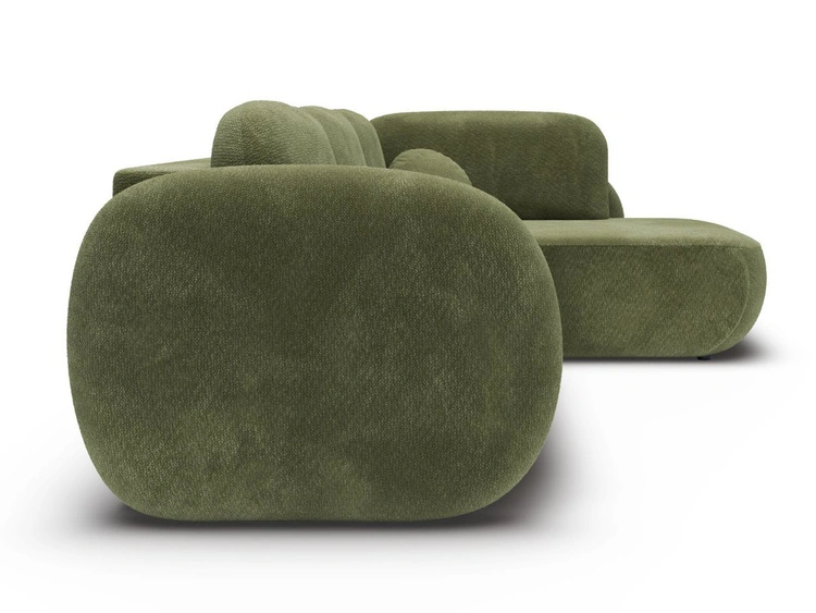 Ecksofa mit Schlaffunktion und Bettkasten Rechts Carino Grün