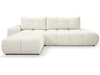 Ecksofa L-Form Links mit Schlaffunktion und Bettkasten Sile L Creme