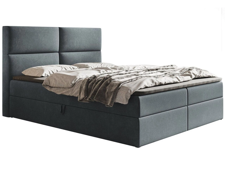 Boxspringbett mit Bettkasten 180x200 Hera Dunkelgrau