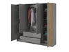 Kleiderschrank 206 cm Macron Grau, Artisan Eiche