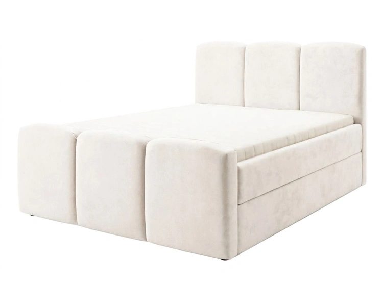 Boxspringbett mit Bettkasten 140x200 Campi Creme