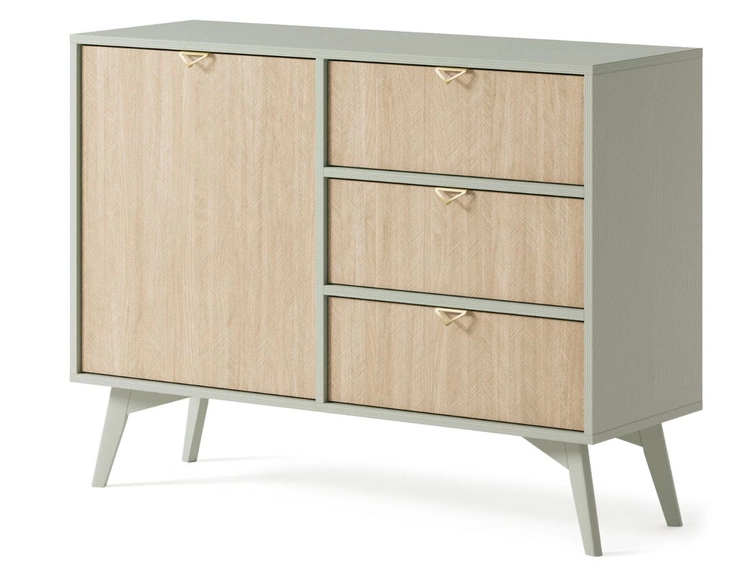 Kommode mit Türe und Schubladen Modena Grün