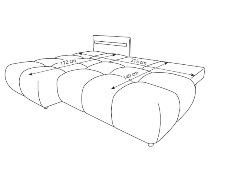 Ecksofa mit Schlaffunktion und Bettkasten Rechts Milet Beige