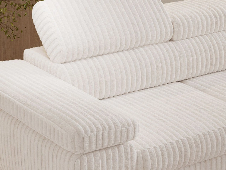 Ecksofa L-Form mit Schlaffunktion und Bettkasten Argon Rechts Creme
