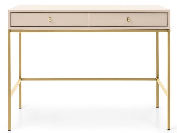 Schminktisch mit Golden Metallbeinen Amor Beige