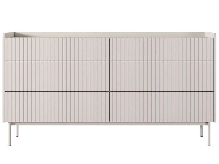 Kommode mit 6 Schubladen Abios Beige, Scandi Eiche