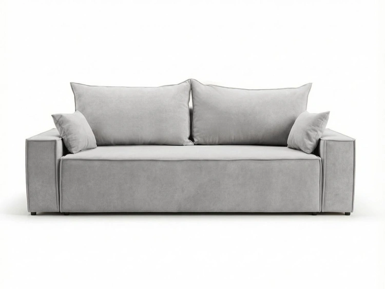 Schlafsofa mit Bettfunktion und Bettkasten Sivra Hellgrau