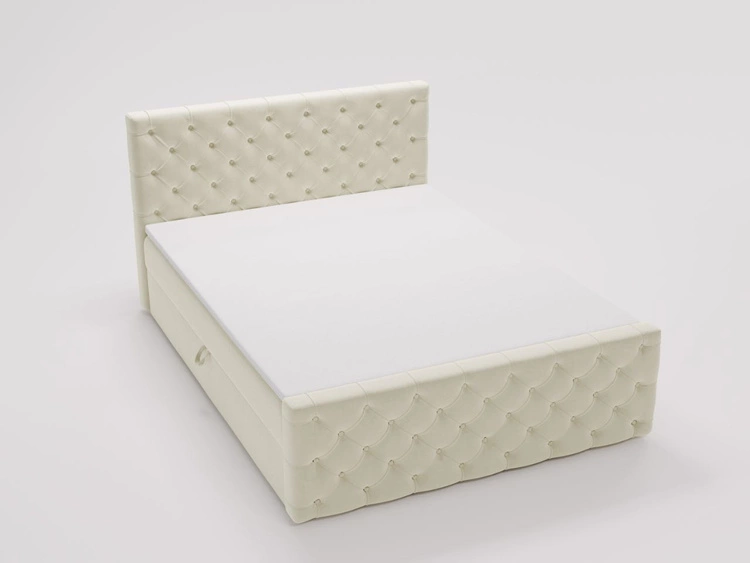 Boxspringbett mit Bettkasten 140x200 Montego Creme