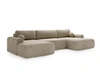 Wohnlandschaft mit Schlaffunktion und Bettkasten Savana Beige