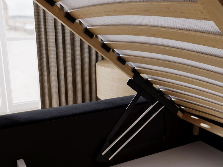 Polsterbett mit Bettkasten und Lattenrost 160x200 Plaza Schwarz