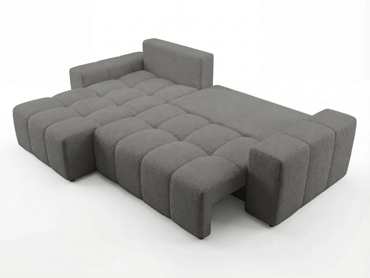 Ecksofa L-Form mit Schlaffunktion und Bettkasten Bresso Dunkelgrau