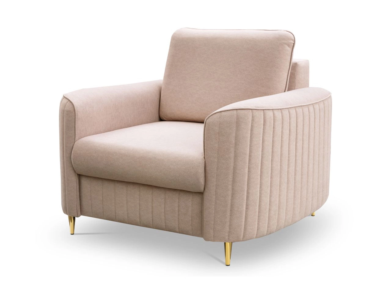 Sessel mit Goldenbeinen Limon Dunkelbeige