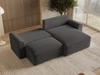 Ecksofa L-Form mit Schlaffunktion und Bettkasten Aurora Dunkelgrau