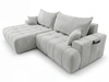 Ecksofa L-Form mit Schlaffunktion und Bettkasten Tulio Links Grau
