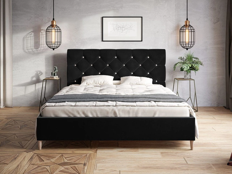 Polsterbett mit Lattenrost 140x200 Tril Schwarz
