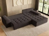 Ecksofa L-Form mit Schlaffunktion und Bettkasten Sonia Braun