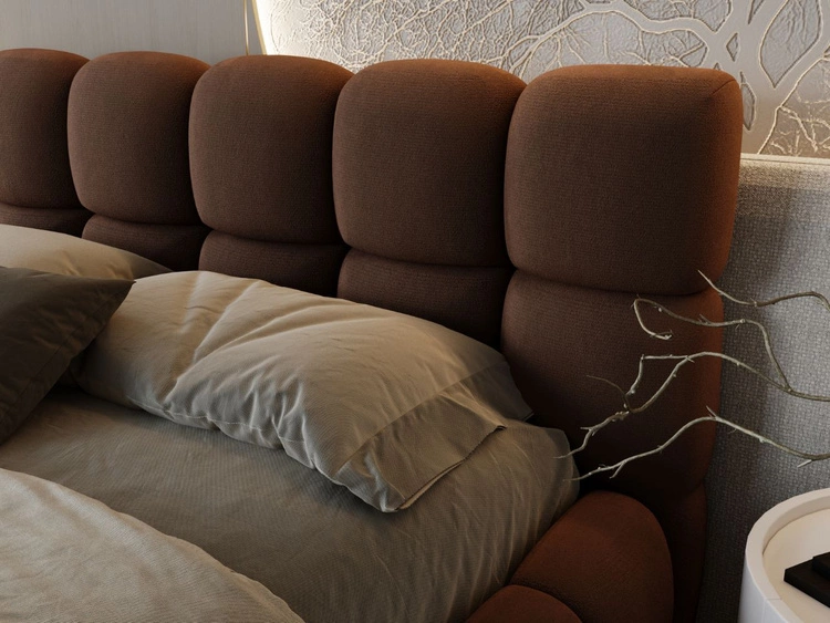 Polsterbett mit Bettkasten und Lattenrost 160x200 Modo Braun