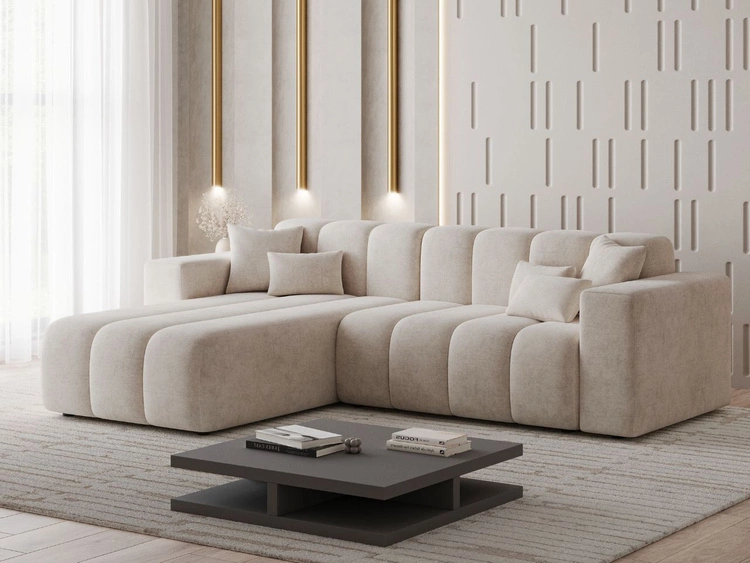 Ecksofa L-Form Links Nork Beige