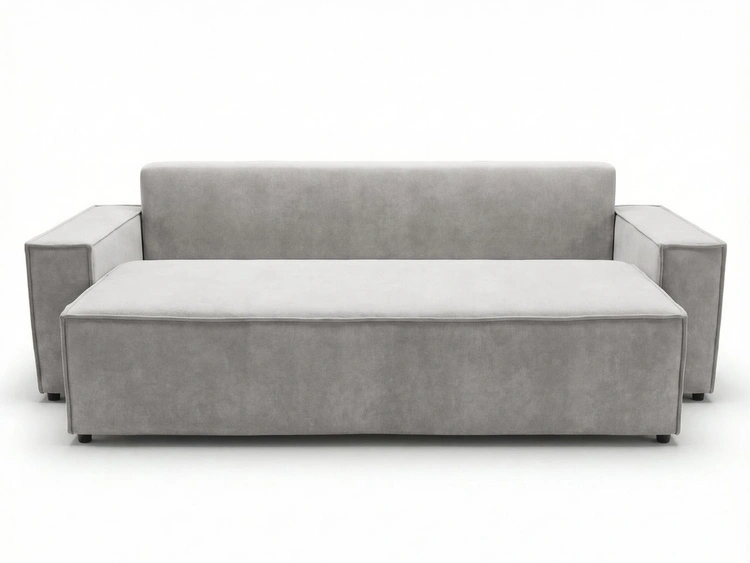 Schlafsofa mit Bettfunktion und Bettkasten Sivra Hellgrau