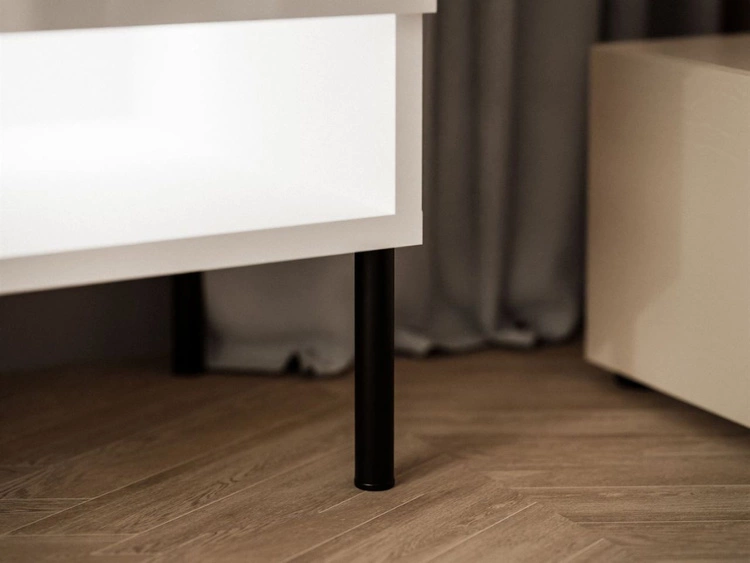 TV-Schrank 90 cm mit LED-Beleuchtung und schwarzen Metallbeinen Aurelie Kaschmir matt