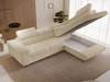 Ecksofa L-Form mit Schlaffunktion und Bettkasten Argon Rechts Beige