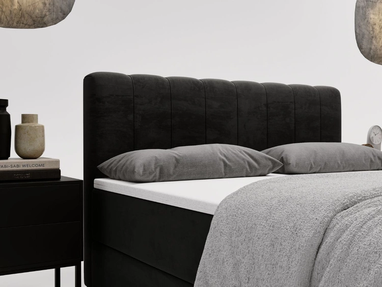 Boxspringbett mit Bettkasten 120x200 Forte Schwarz