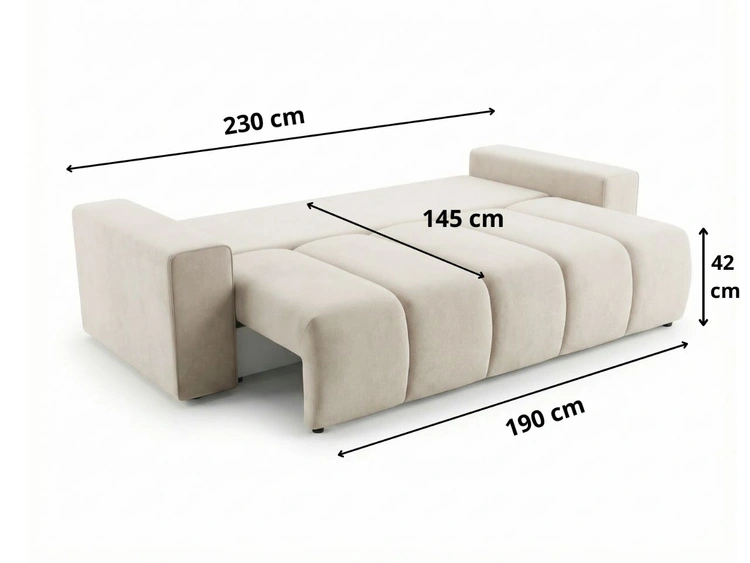 Schlafsofa mit Bettfunktion und Bettkasten Miro Schwarz