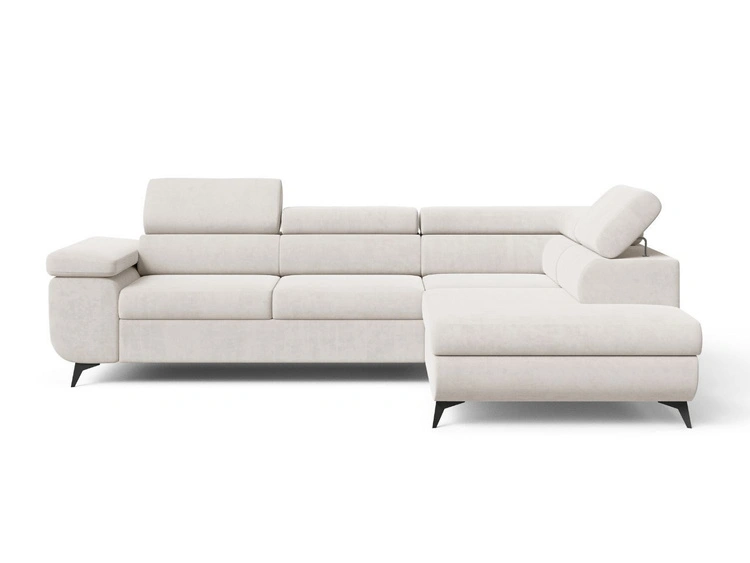 Ecksofa L-Form mit Schlaffunktion und Bettkasten Argon Rechts Hellbeige