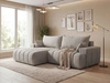 Ecksofa L-Form Links mit Schlaffunktion und Bettkasten Caleo Hellgrau