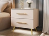 Nachttisch mit zwei Schubladen auf Goldenen Metallbeinen Nuveo Kaschmir