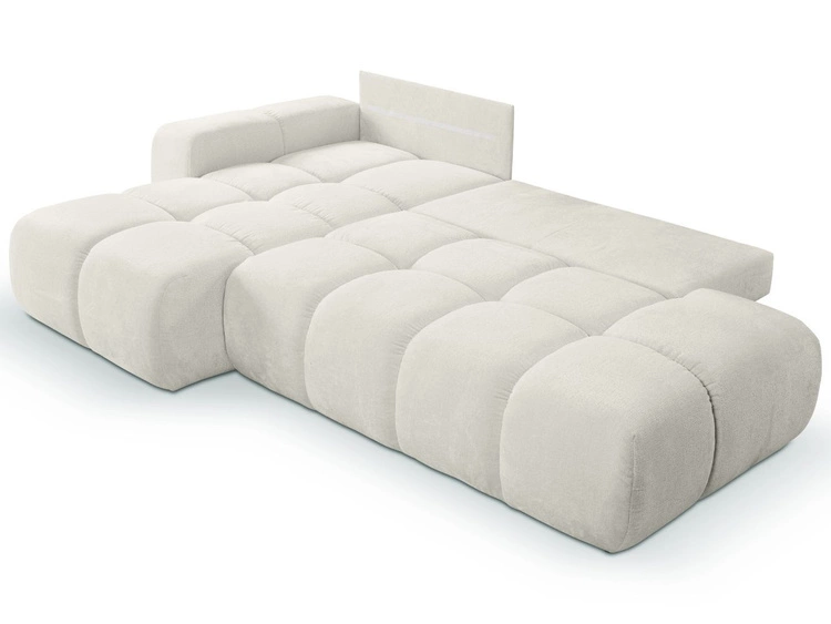 Ecksofa L-Form Links mit Schlaffunktion und Bettkasten Sile L Beige