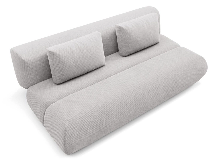 Schlafsofa mit verstellbarer Rückenlehne, Schlaffunktion und Bettkasten Figo Grau
