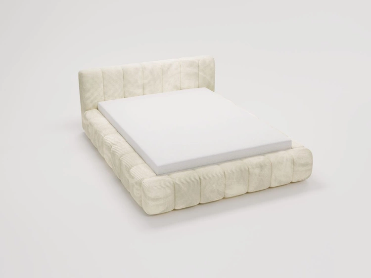 Polsterbett mit Bettkasten und Lattenrost 160x200 Ibiza Creme