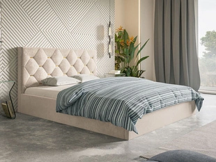 Polsterbett mit Bettkasten und Lattenrost 140x200 Salento Beige