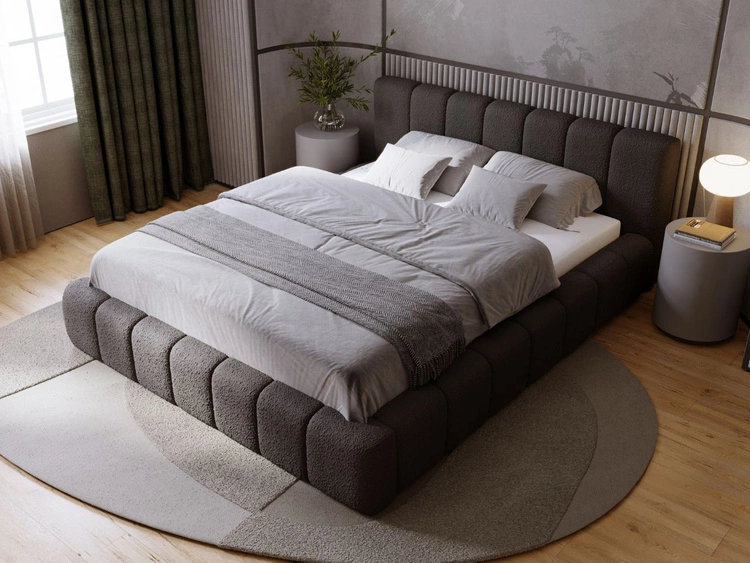 Polsterbett mit Bettkasten und Lattenrost 160x200 Orio Schwarz