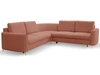 Ecksofa L-Form Links mit Schlaffunktion und Bettkasten Limon Orange