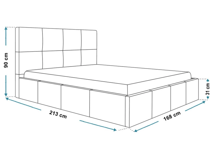Polsterbett mit Bettkasten und Lattenrost 160x200 Malo Schwarz