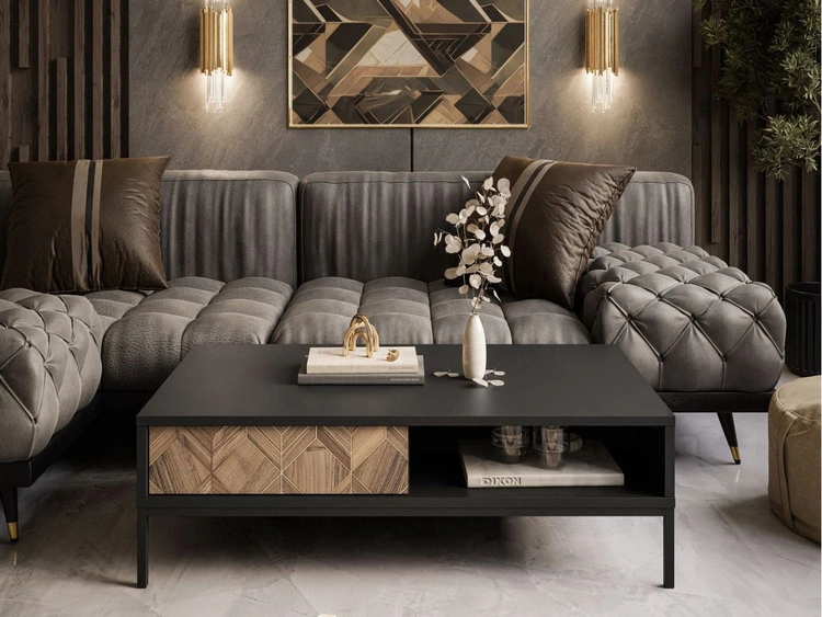 Couchtisch mit Stauraum Tavio Schwarz