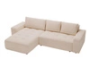Ecksofa L-Form Links mit Schlaffunktion und Bettkasten Portland Beige