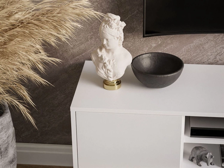 Hängender TV-Schrank mit Türen Vivance Weiß Hochglanz