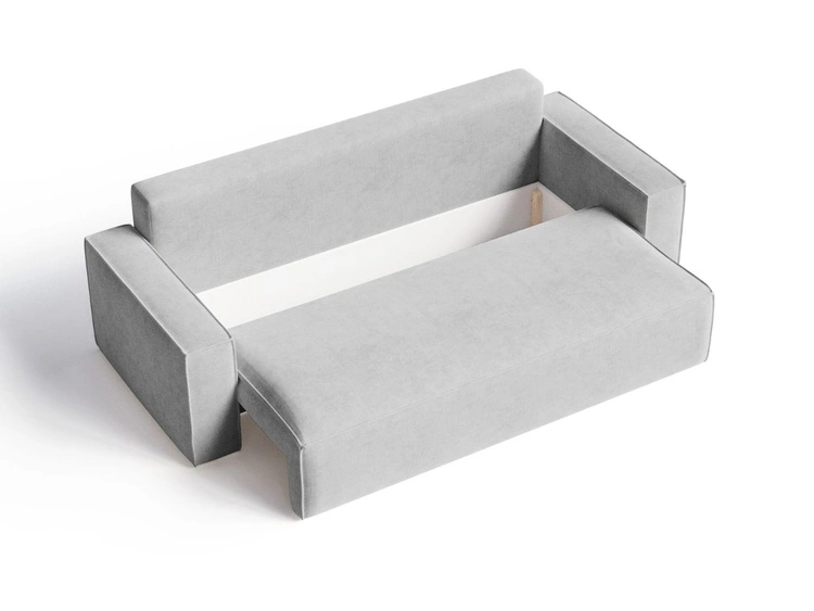 Schlafsofa mit Bettfunktion und Bettkasten Sivra Hellgrau