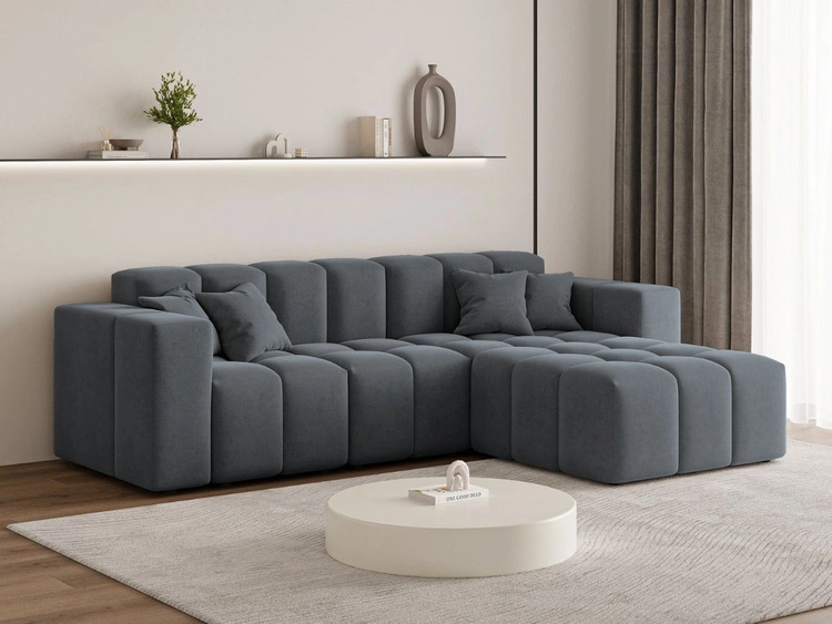 Ecksofa L-Form Rechts Moderne Ecksofa Loopo Dunkelgrau