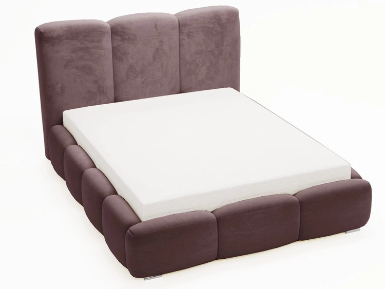 Polsterbett mit Bettkasten und Lattenrost 120x200 Bubble Braun