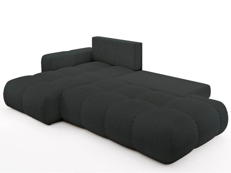 Ecksofa L-Form Links mit Schlaffunktion und Bettkasten Sile L Graphit