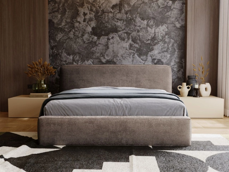 Polsterbett mit Bettkasten und Lattenrost 160x200 Monza Braun