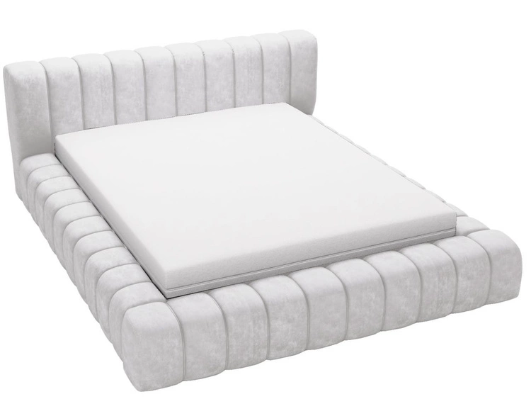 Polsterbett mit Bettkasten und Lattenrost 180x200 Italia Hellgrau