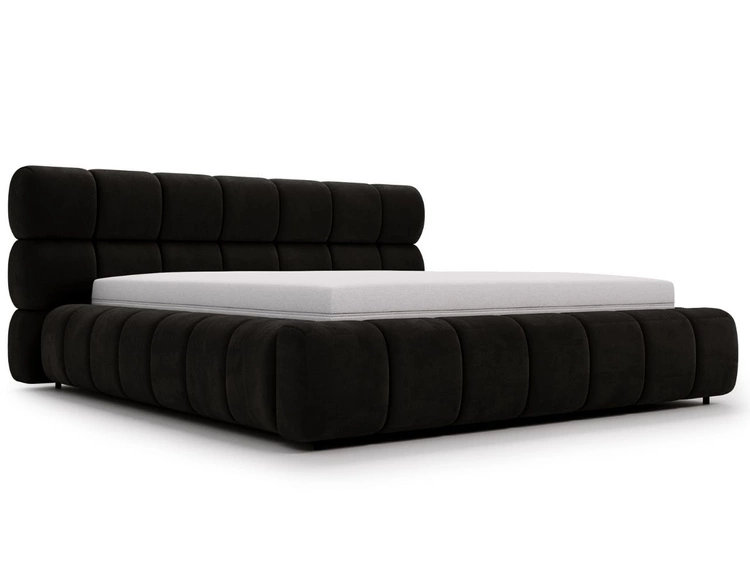 Polsterbett mit Bettkasten und Lattenrost 160x200 Mellow Schwarz