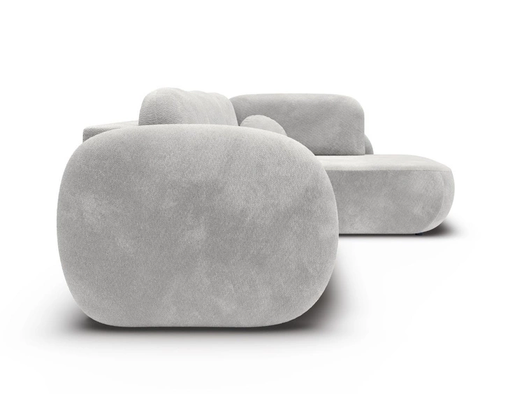 Ecksofa mit Schlaffunktion und Bettkasten Rechts Carino Hellgrau