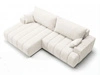 Ecksofa L-Form Links mit Schlaffunktion und Bettkasten Caleo Creme