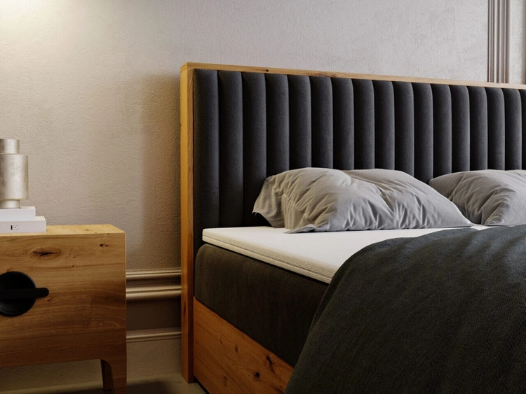 Boxspringbett mit Bettkasten 140x200 Forest Anthrazit